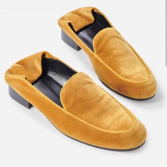 J. McLaughlin Velvet Loafer Mustard yellow slipper size 7 - Picture 2 of 6